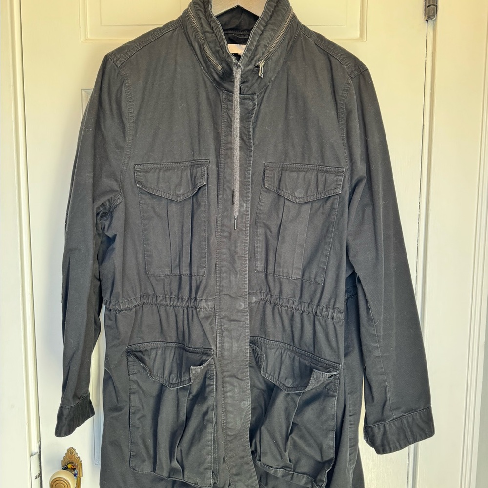 H&M+ Black Long Utility Jacket